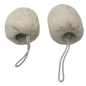 Vintage ABC Fur Montreal White Mink Fur Hand Muff Set Made in Canada Off White